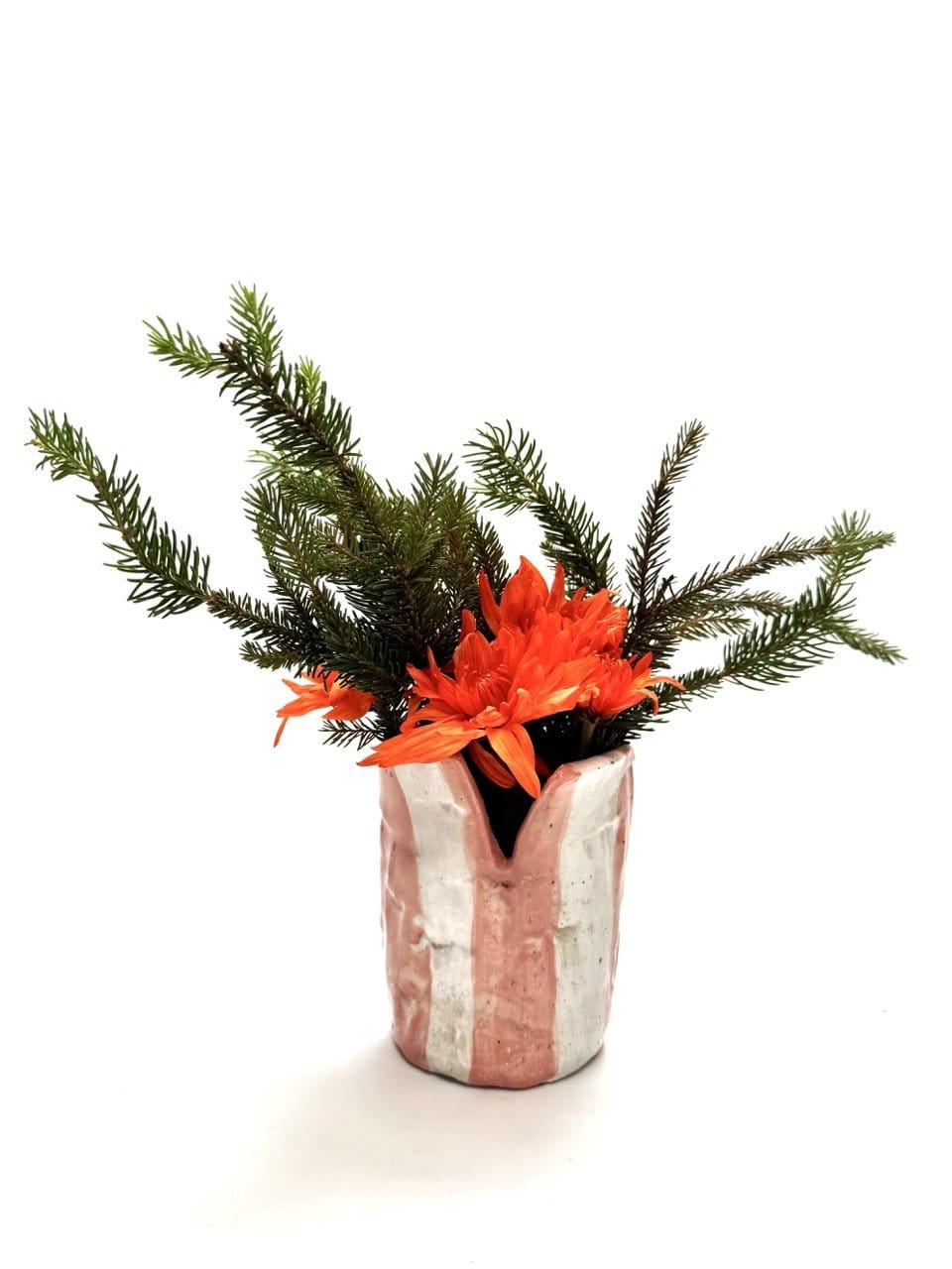Short Crush Vase 'Pink / Copper'-Ceramics-Lauren Barton-Greenhouse Interiors Pty Ltd