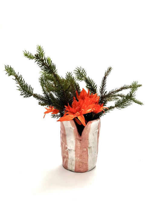 Short Crush Vase 'Pink / Copper'