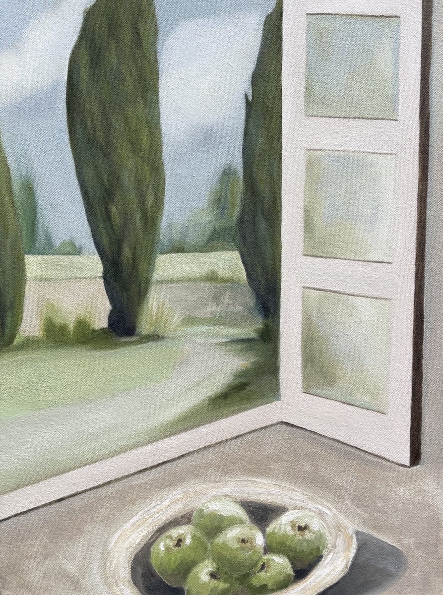 Window With Cypress - Original Art