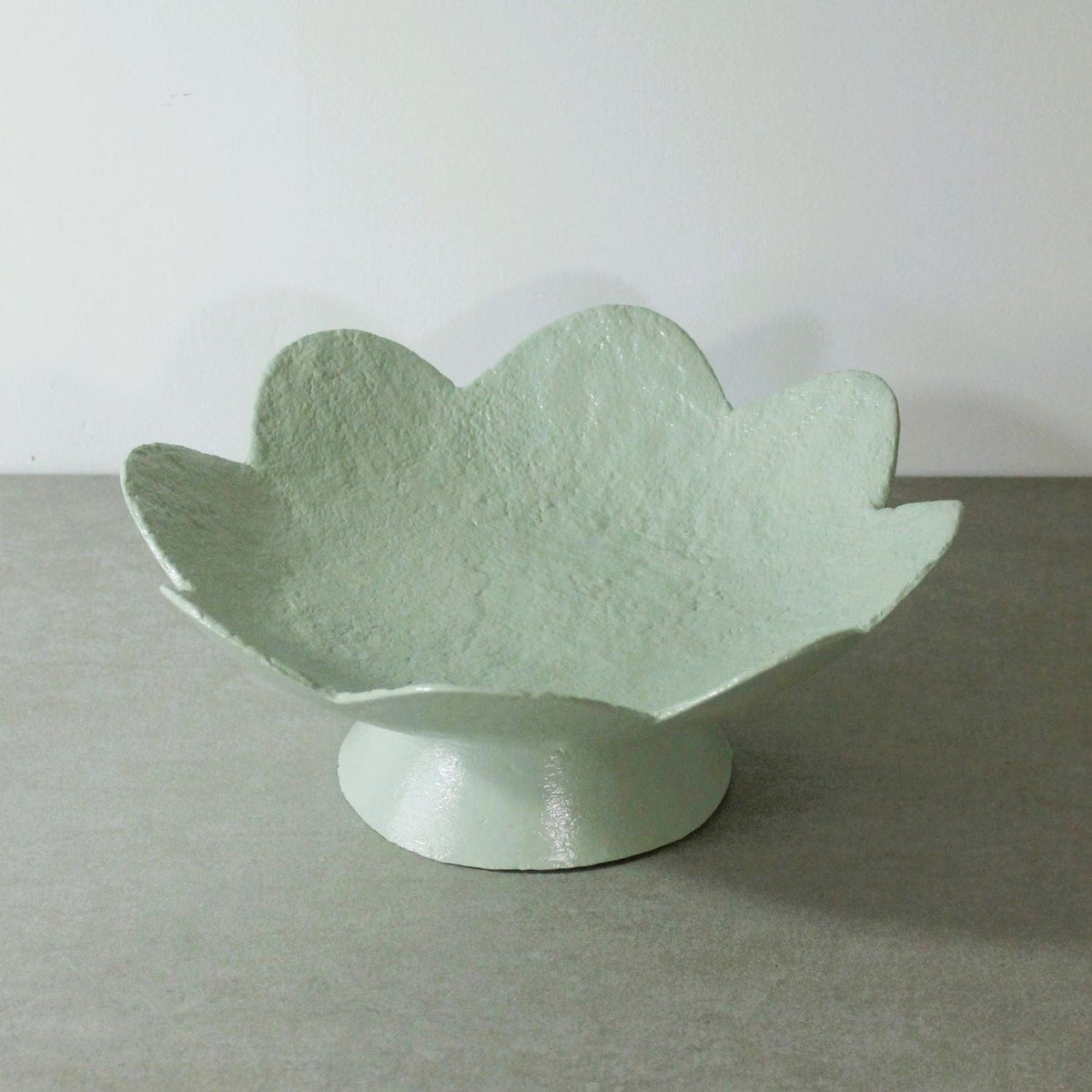 Scalloped Pedestal Bowl - Sage