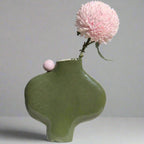 Olive Green And Lilac Ball Vessel