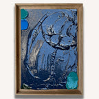 Navy Blue Dot Impasto - Original Art