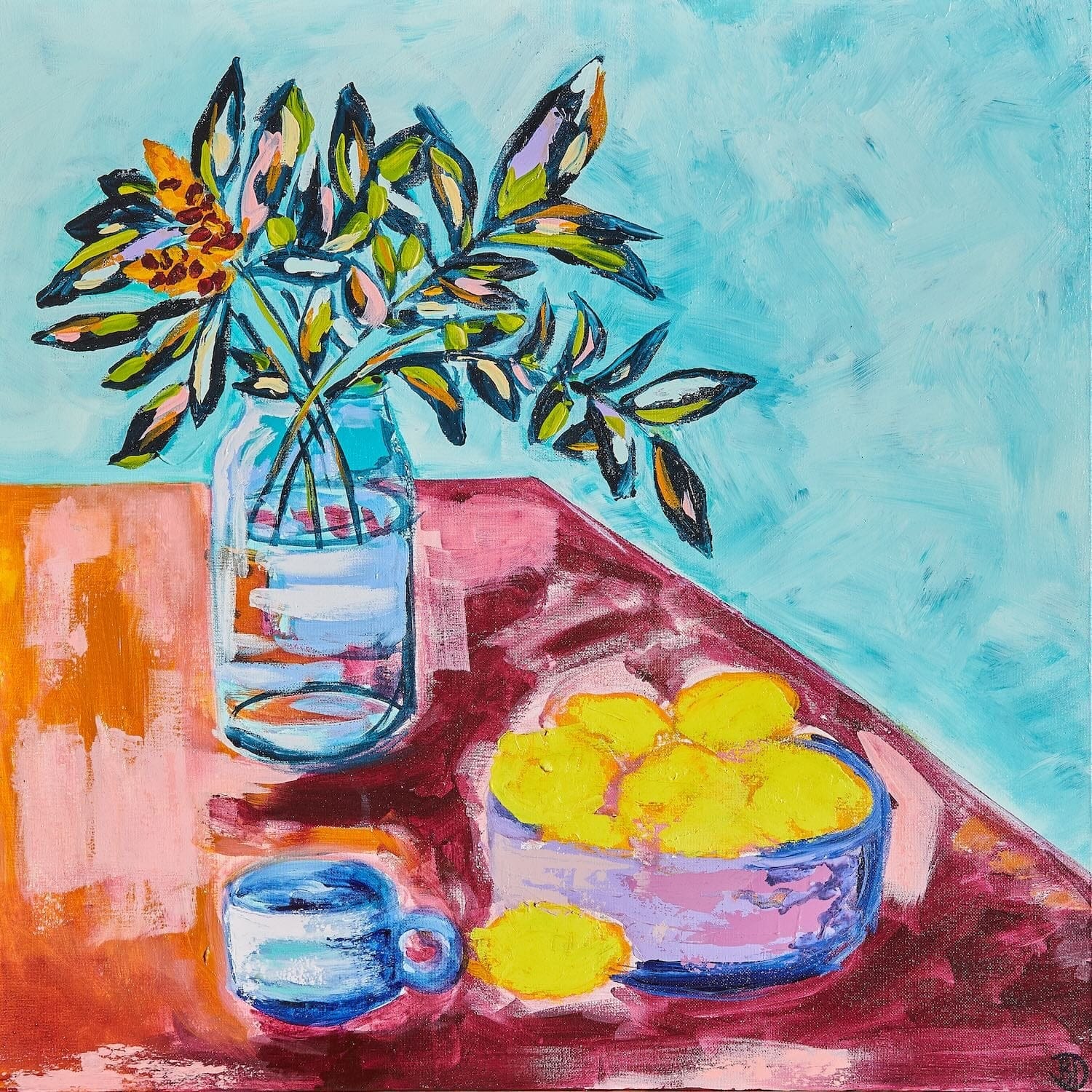Lemon And Leaves - Original Art