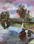 Wollundry Pond - Original Art-Original Art-Linzie Joanne-Greenhouse Interiors Pty Ltd