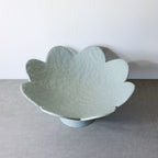 Scalloped Pedestal Bowl - Duck Egg Blue