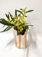 Short Crush Sculptural Vase ' Melon Stripe Gold'