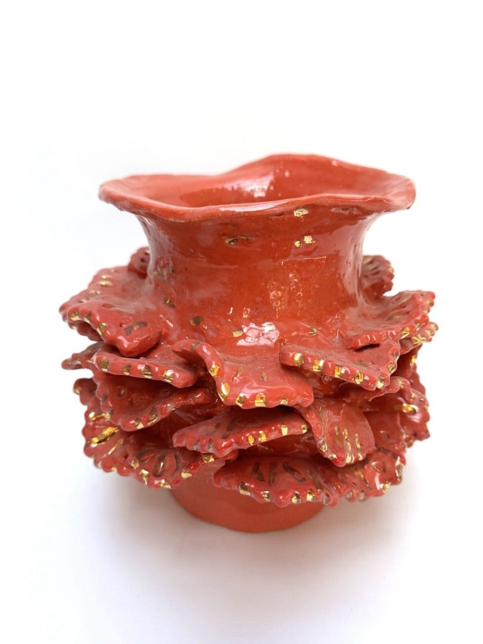 Vermillion Coral - Sculptural Vase