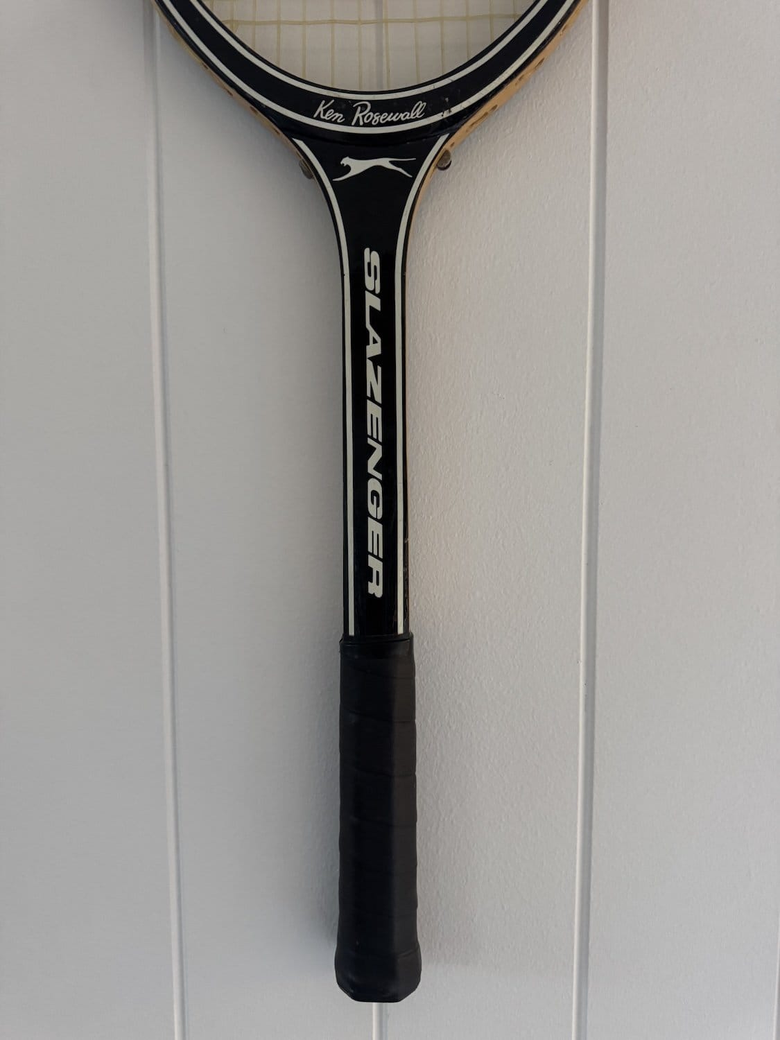 Vintage Tennis Racquet With Dark Pink Woven Heart-Wall Hangings-What A Racquet-Greenhouse Interiors Pty Ltd
