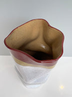 Slouch Vessel In Burgundy And Golden Green