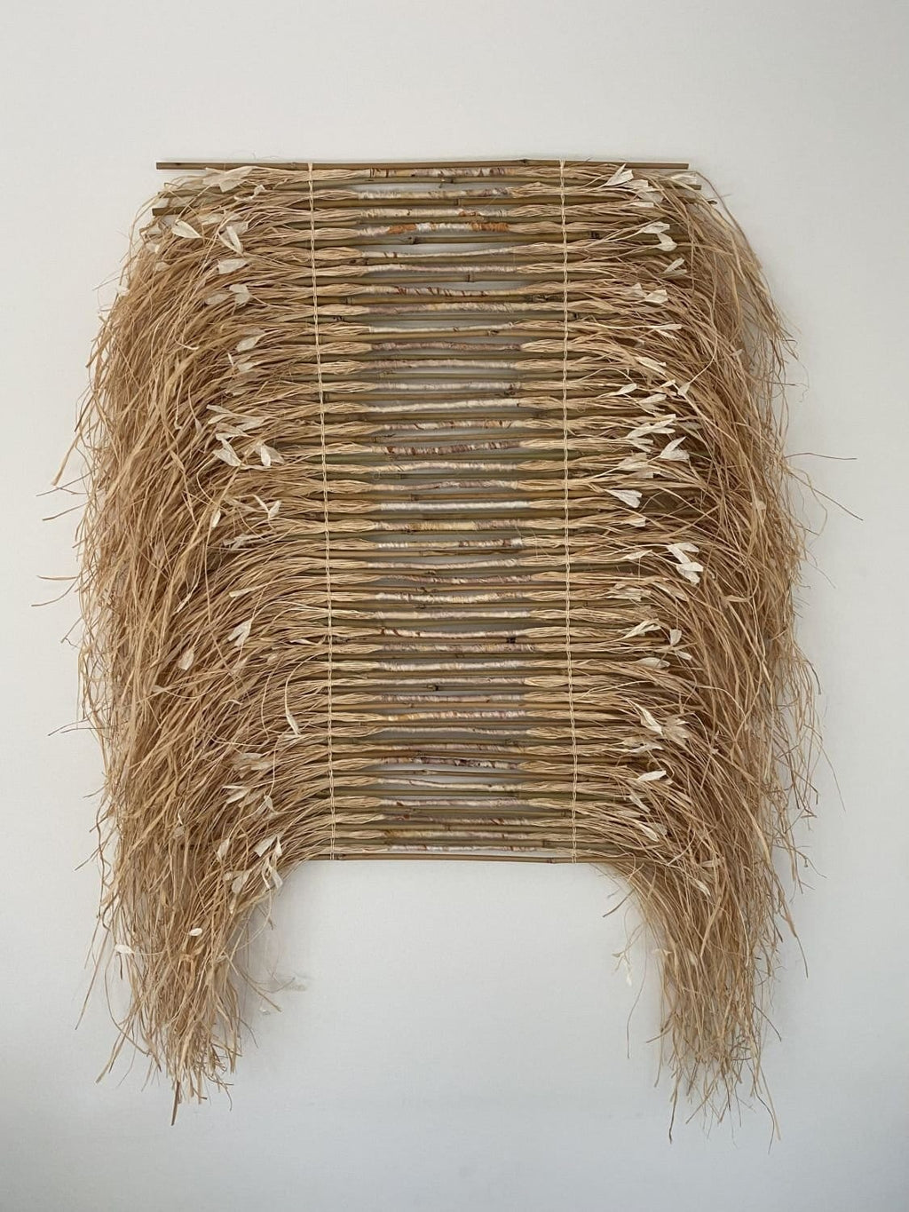 Sari Silk And Raffia Wall Hanging