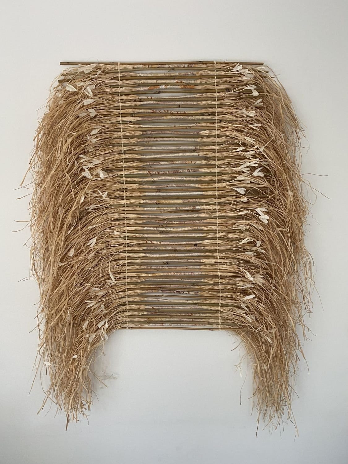 Sari Silk And Raffia Wall Hanging