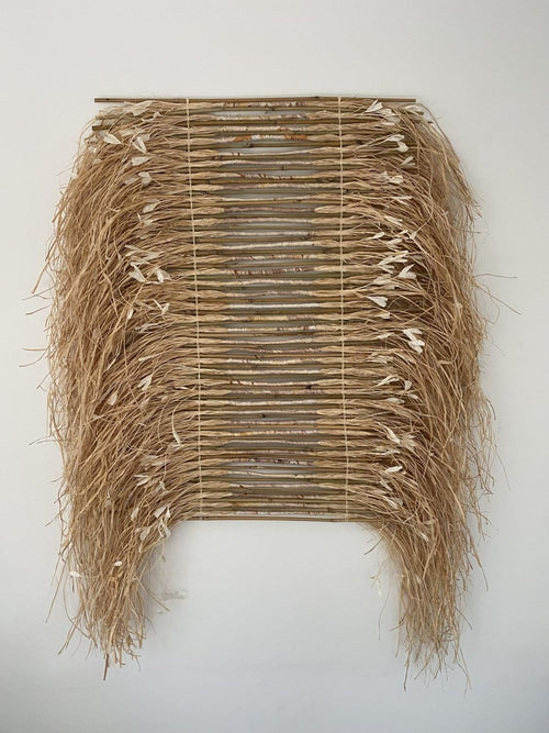 Sari Silk And Raffia Wall Hanging
