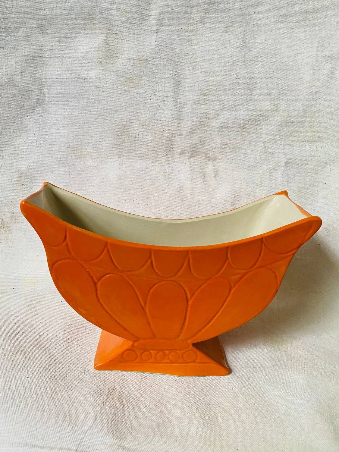 Large Orange Mantle Vase