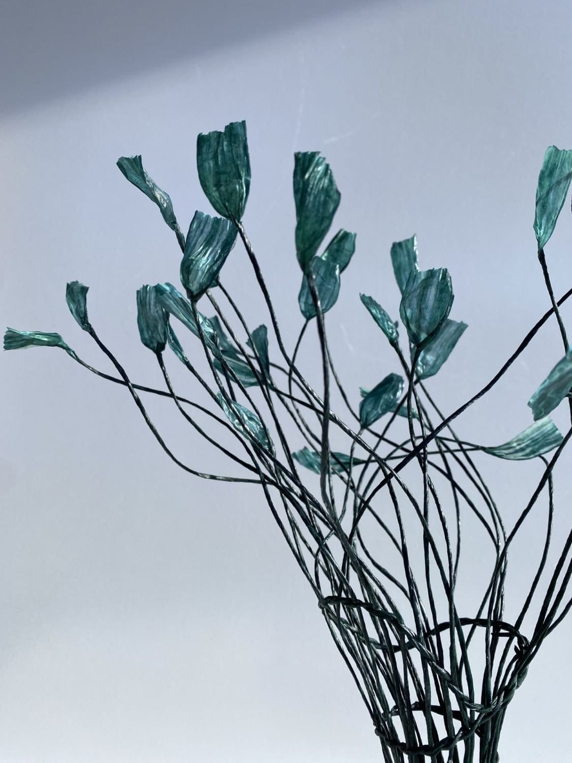 Woven Vase In Emerald Green