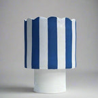 Cobalt Blue And White Striped Vessel Or Planter