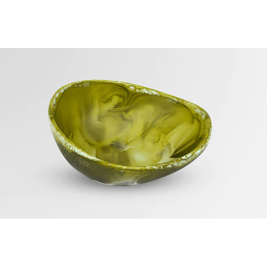 Resin Flow Dessert Bowl - Malachite