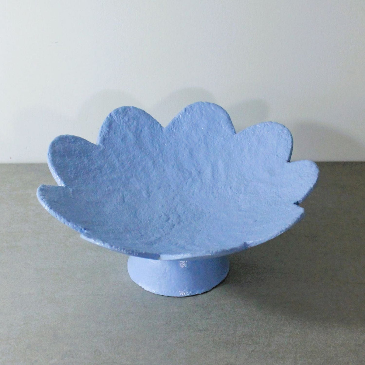 Scalloped Pedestal Bowl Small - Cornflower Blue