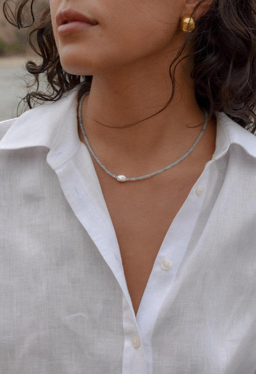 Lily & May - Aquamarine Necklace-Jewellery-Lily and May-Greenhouse Interiors Pty Ltd