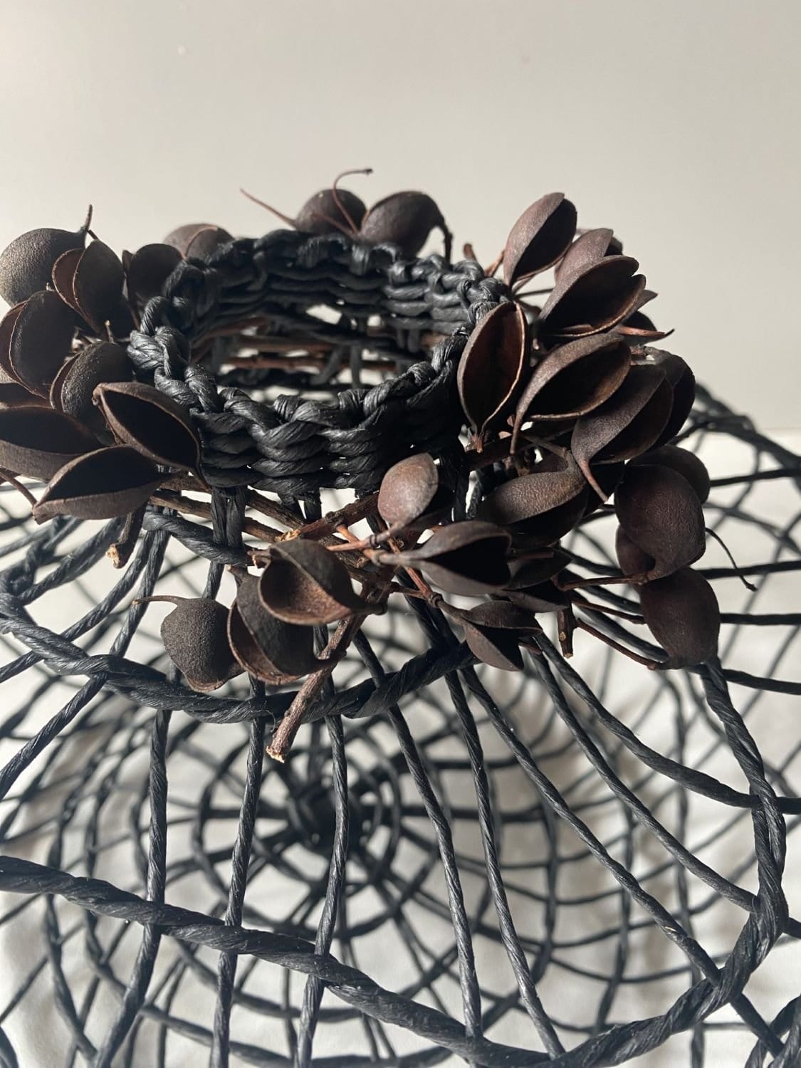 Woven Vase With Grevillea Seed Pods