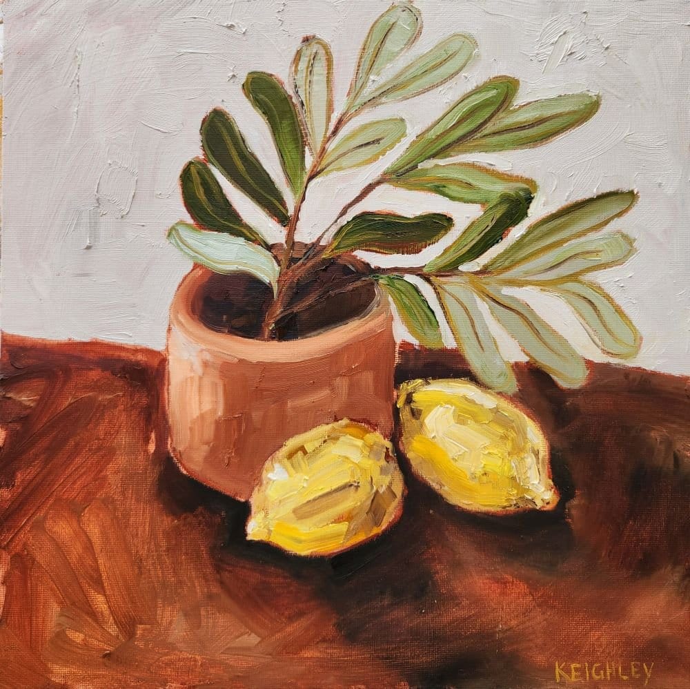 Lemon & Eucalypt - Original Art-Original Art-Michelle Keighley-Greenhouse Interiors Pty Ltd