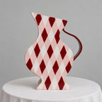 Harlequin Vessel In Burgundy And Pink