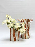 Skinny Crush Vase 'Copper White Stripe'