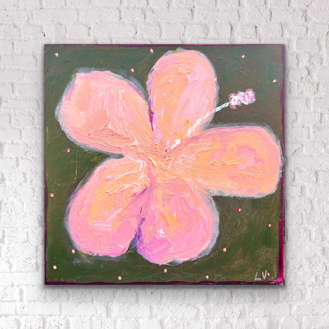 Peach Hibiscus - Original Art