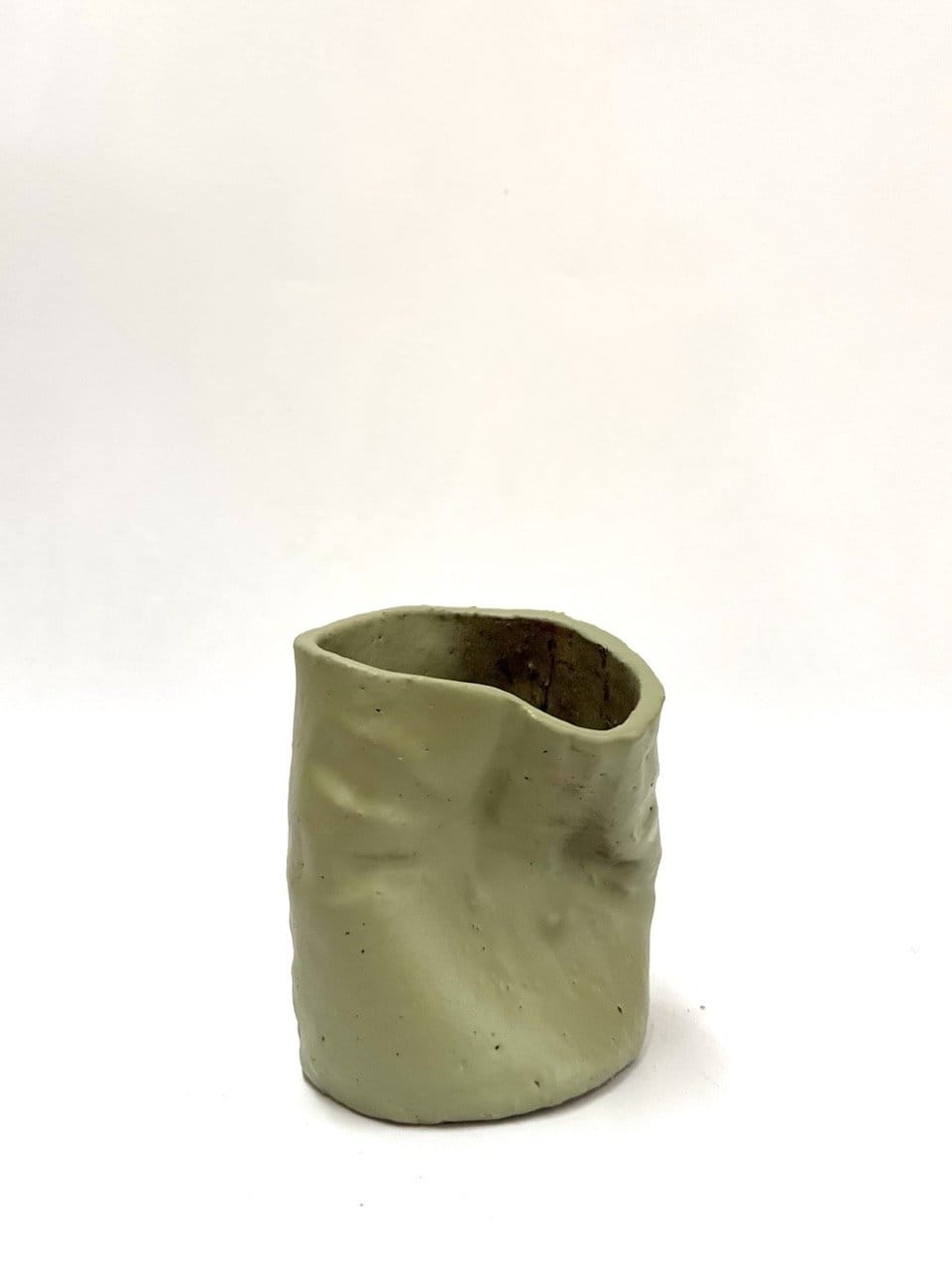 Short Crush Vase 'Matt Sage'