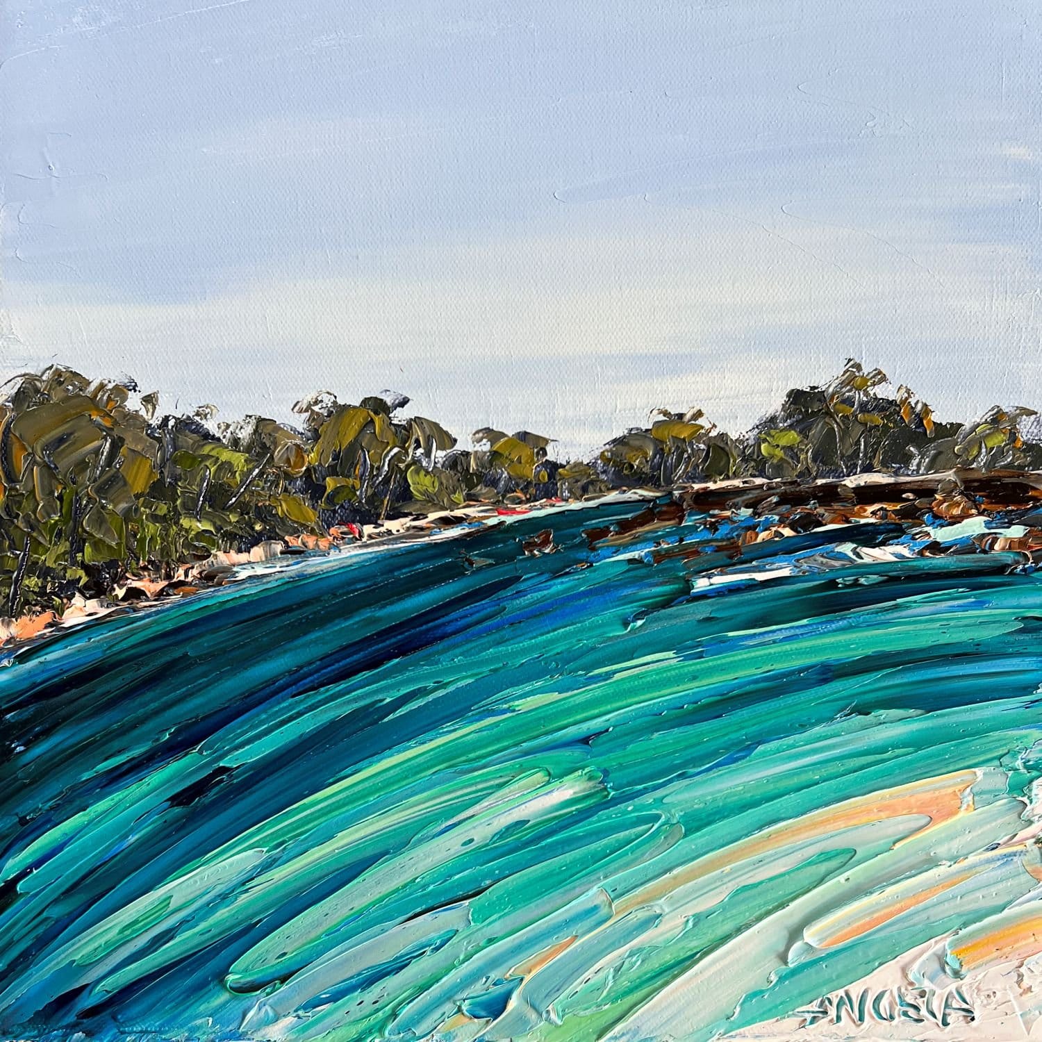 Shoreline Stillness - Original Art-Original Art-Angela Hawkey-Greenhouse Interiors Pty Ltd
