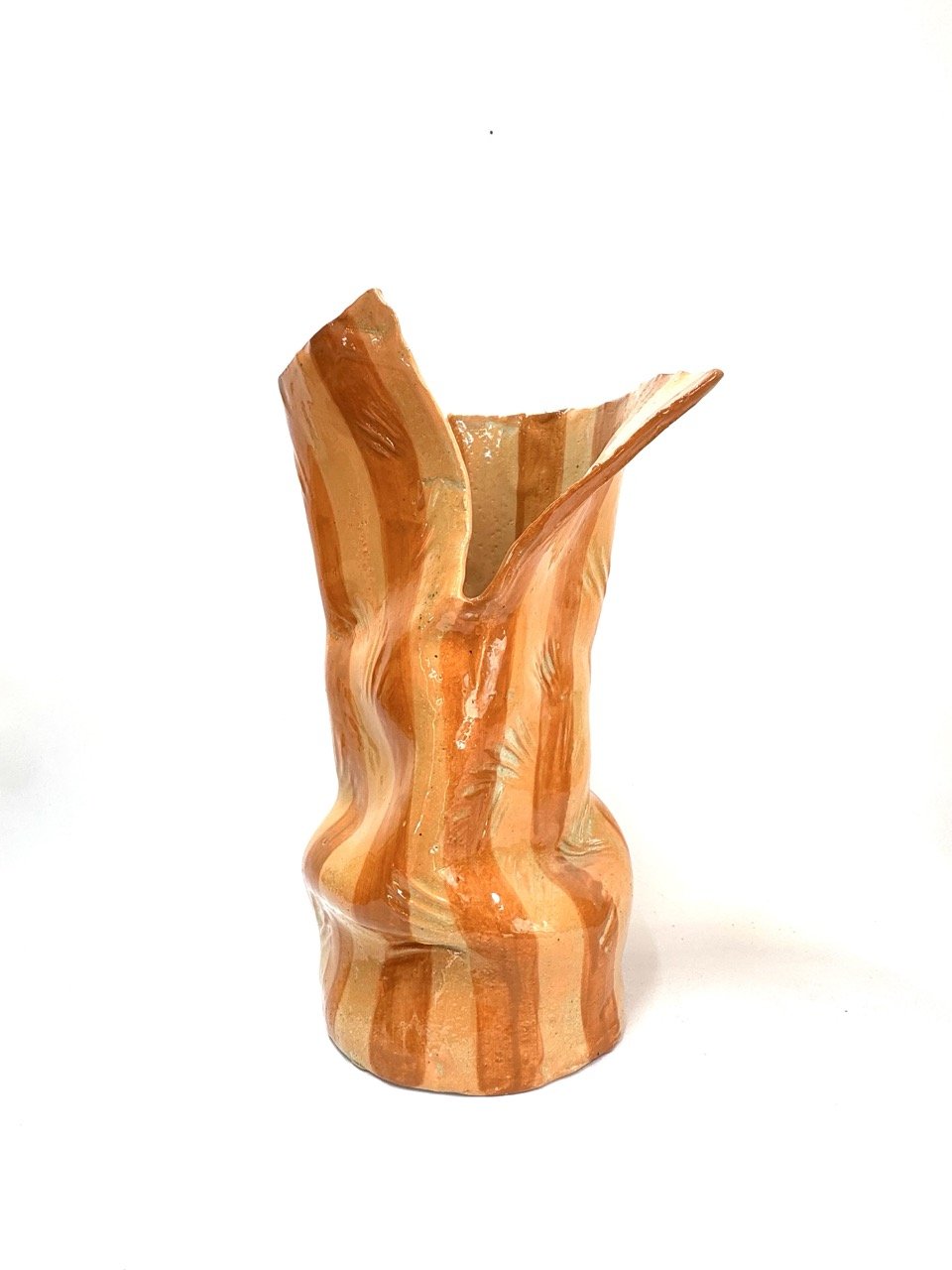 Tall Crush Vase 'Coral Copper'