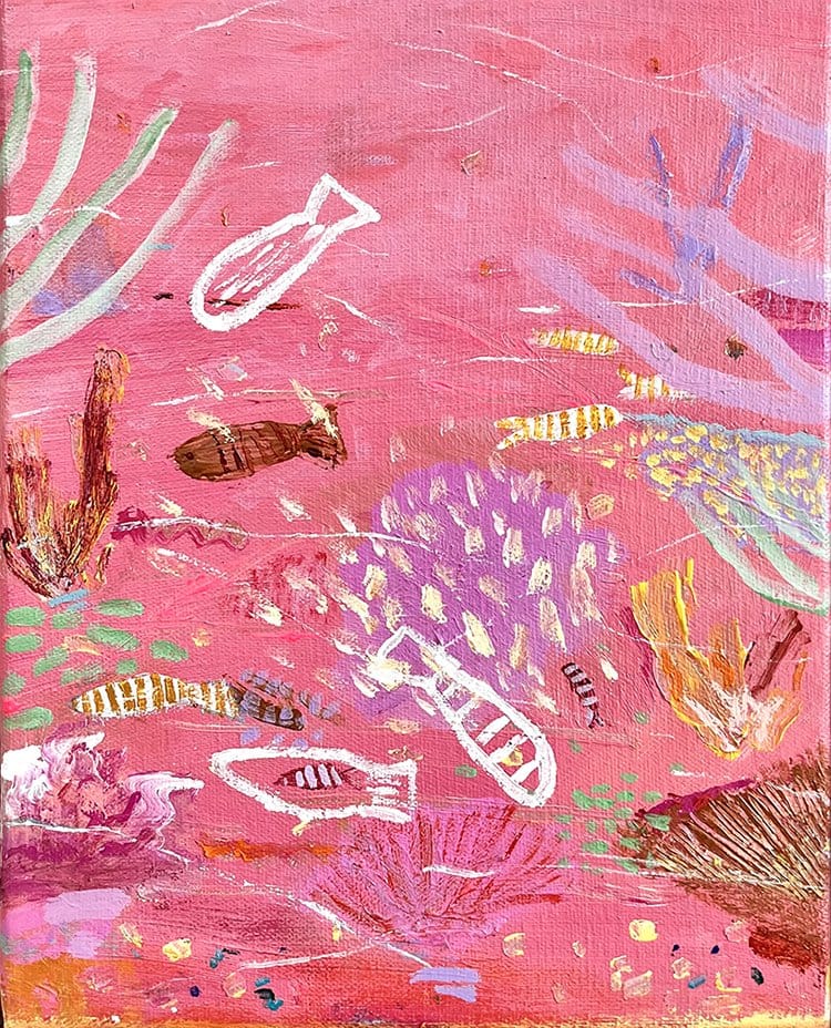 Pink Coral - Original Painting-Original Art-Janey Forbes-Greenhouse Interiors Pty Ltd