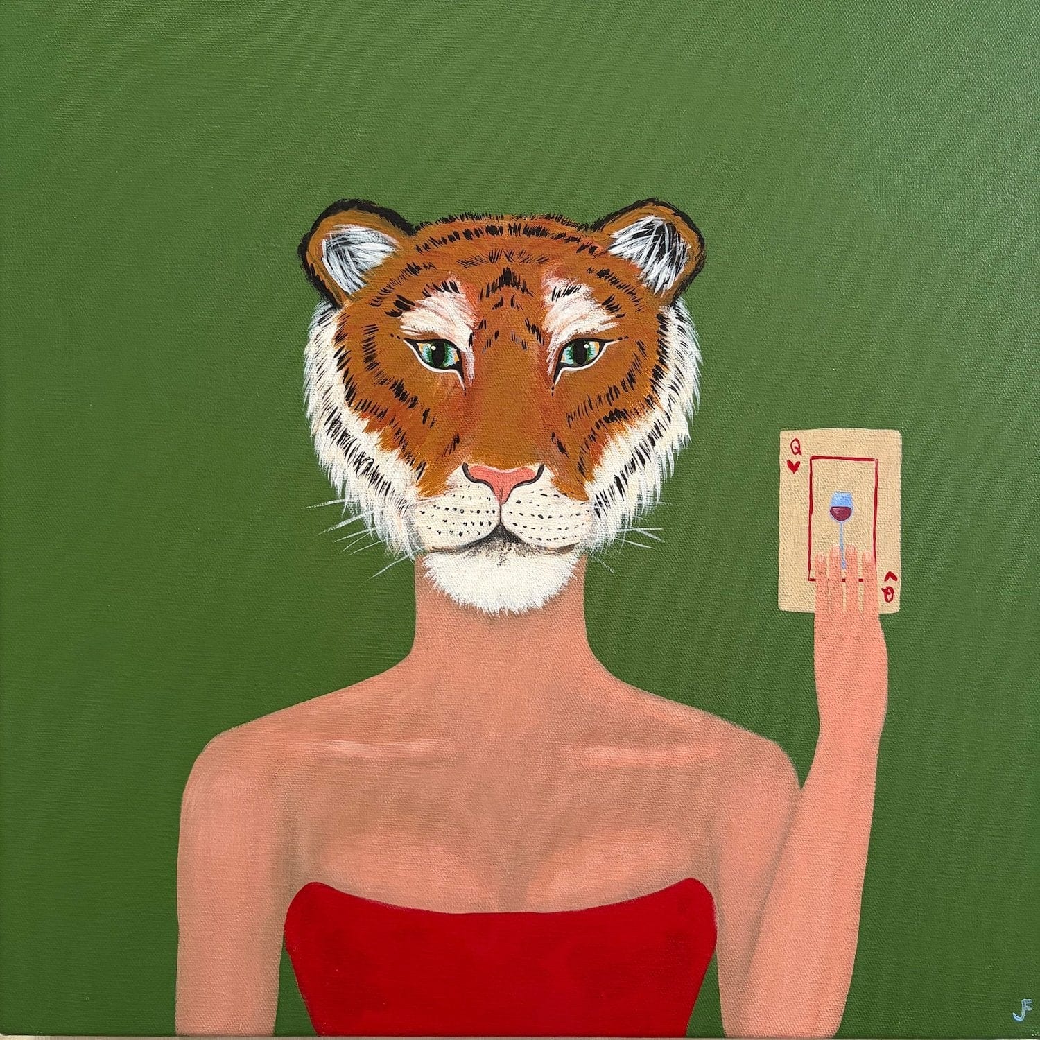 Tiger in Red Dress - Original Artwork – Greenhouse Interiors
