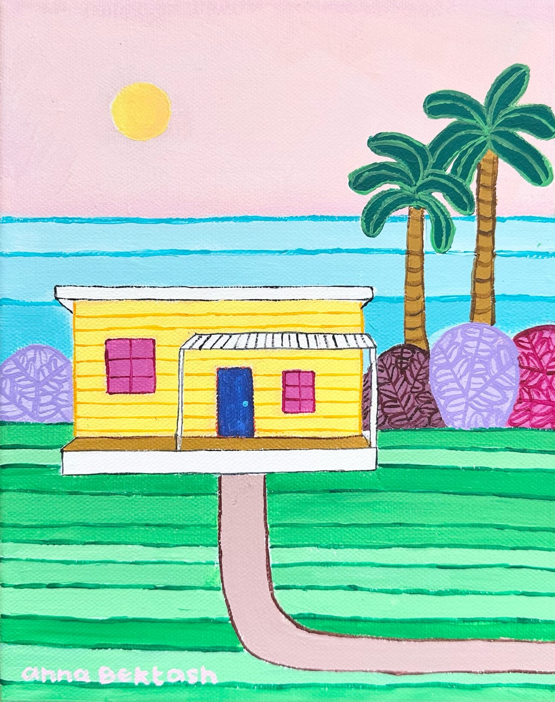 Yellow Beach Shack - Original Art