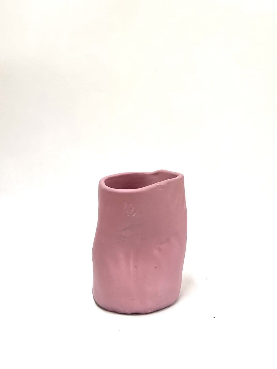 Short Crush Vase 'Matt Pink'
