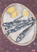 Pilchard Plate -  Original Painting-Original Art-Marcia Priestley-Greenhouse Interiors Pty Ltd