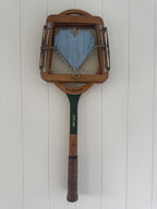 Vintage Tennis Racquet Wall Hanging - Blue Heart & Head Press