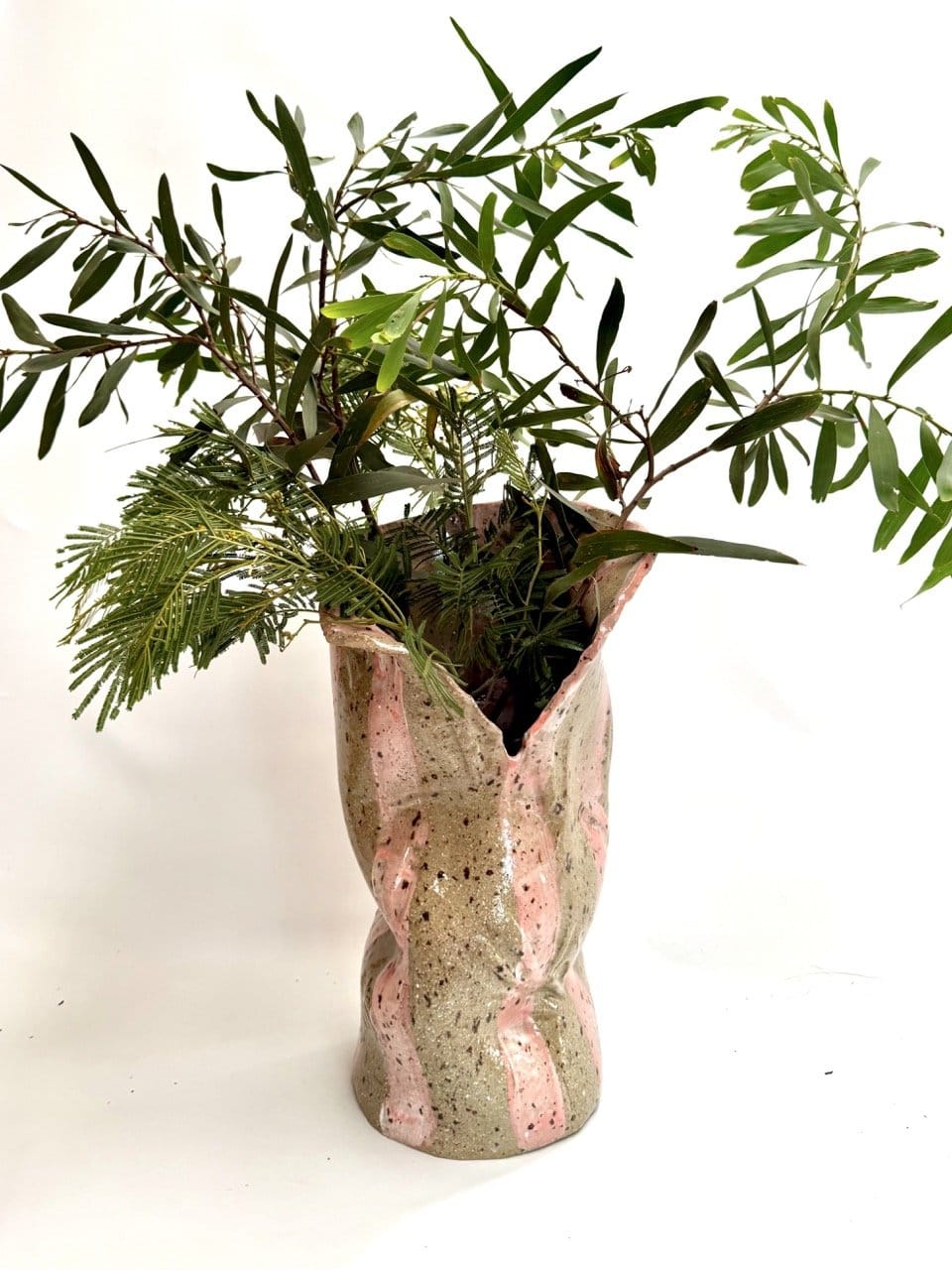 Skinny Crush Vase 'Pink Copper' Copy-Ceramics-Lauren Barton-Greenhouse Interiors Pty Ltd