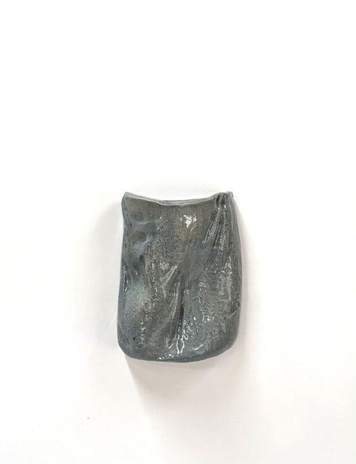 Short Crush Wall Vase 'Steel'