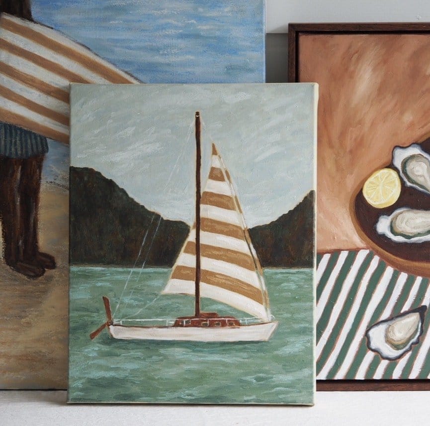 Amber Stripes - Original Art-Original Art-Aleisha Hobson-Greenhouse Interiors Pty Ltd