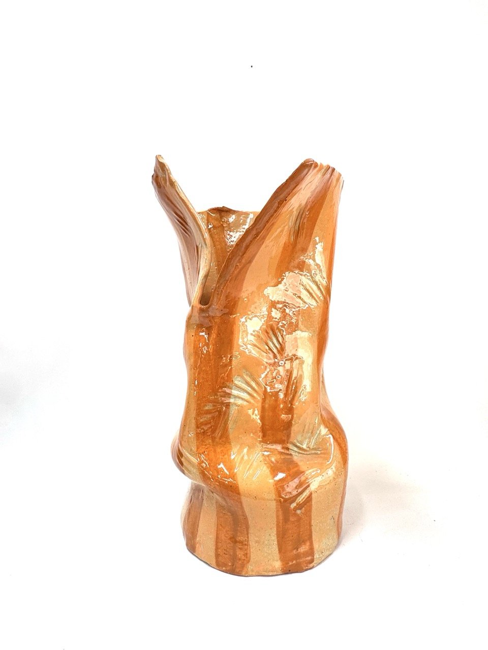 Tall Crush Vase 'Coral Copper'