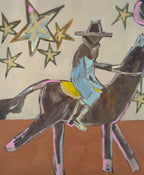 The Rider + Saffron - Original Painting-Original Art-Marcia Priestley-Greenhouse Interiors Pty Ltd