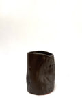 Short Crush Vase 'Matt Dark Brown'