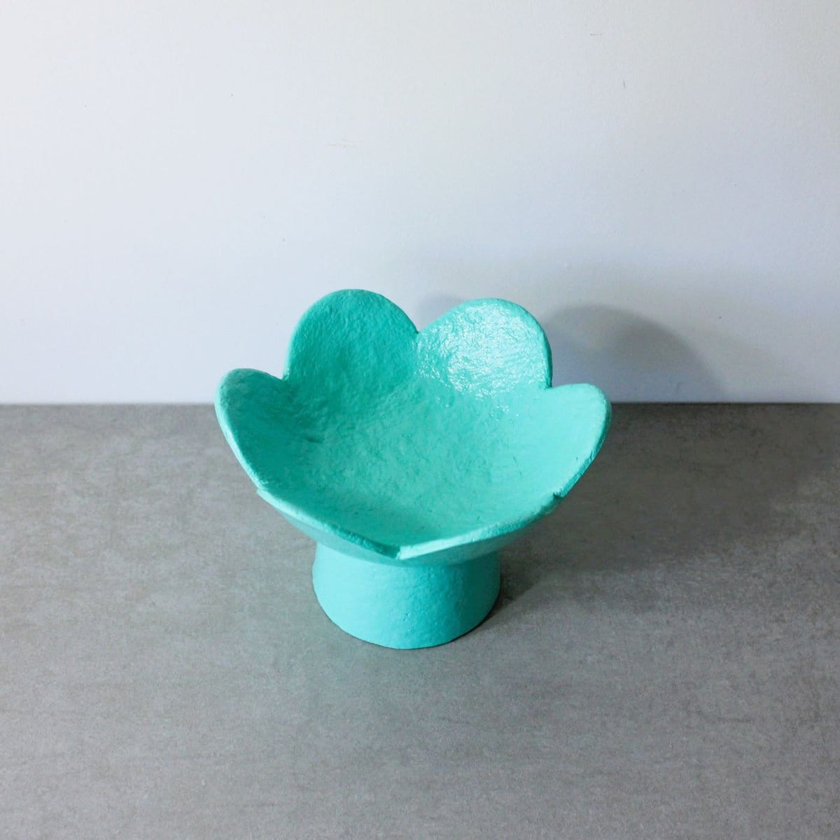 Scalloped Pedestal Bowl - Teal