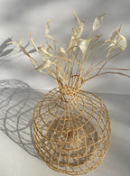 Woven Vase In Pale Yellow
