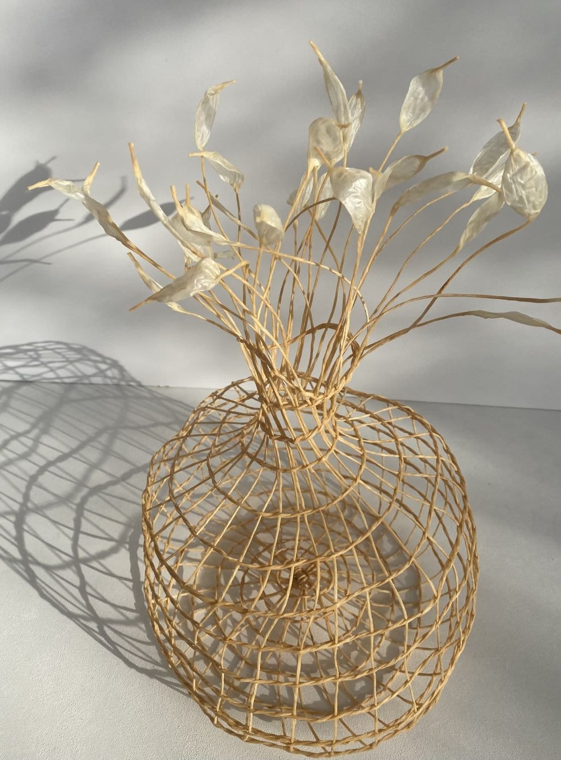 Woven Vase In Pale Yellow