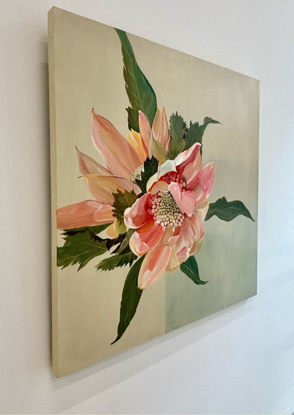 Waratah On Sage - Original Art-Original Art-Nay Bellamy-Greenhouse Interiors Pty Ltd