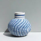 Large Cobalt Blue Wavy Vessel