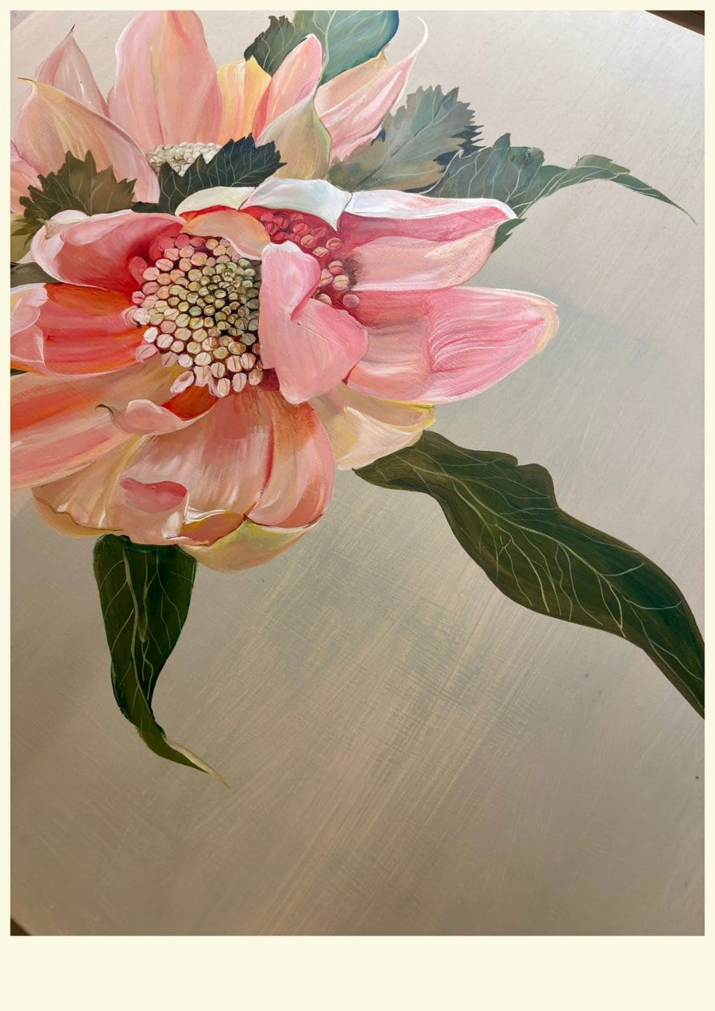 Waratah On Sage-Original Art-Nay Bellamy-Greenhouse Interiors Pty Ltd