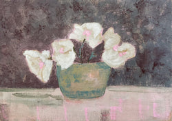 White Flowers I -  Original Painting-Original Art-Marcia Priestley-Greenhouse Interiors Pty Ltd