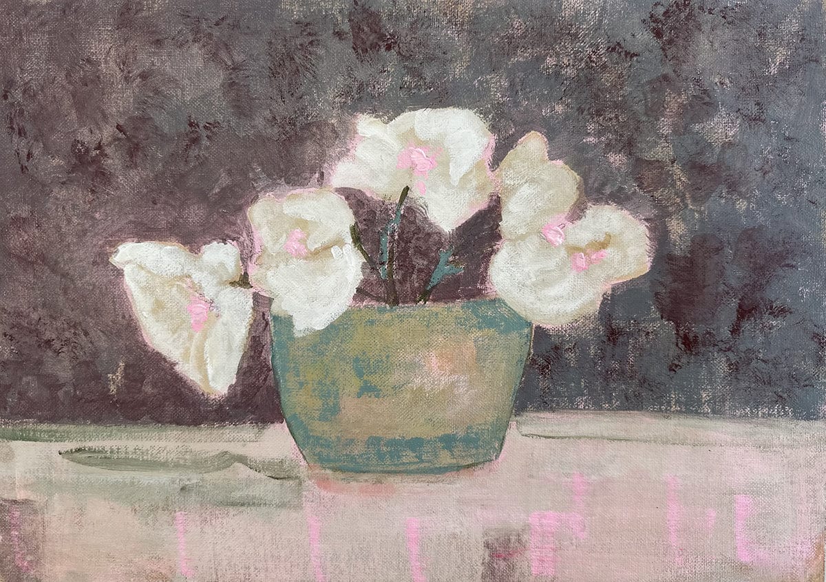 White Flowers I -  Original Painting